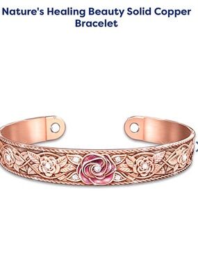 Bracelet made of solid copper with 18K rose-gold plating.